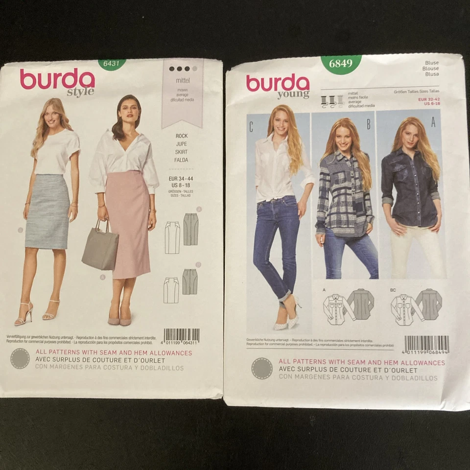 Lot of 7 Burda Sewing Patterns Ladies 2010s Various Sizes Uncut Average Skill - Image 3 of 4