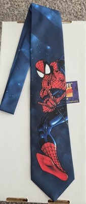 Vintage 1995 Marvel Spider-Man Ralph Marlin Neck Tie Made in USA NWT