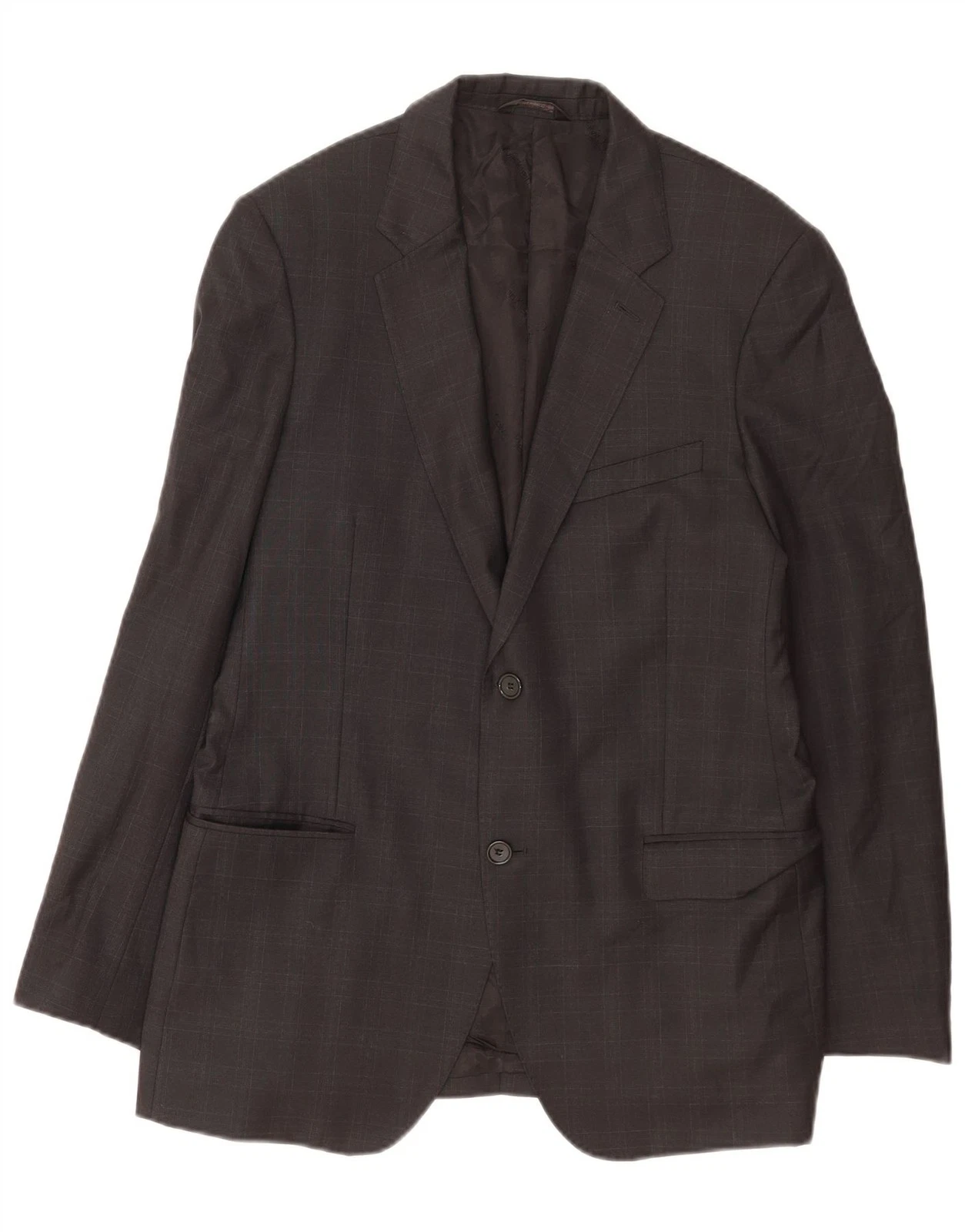 Calvin Klein Mens 2 Button Blazer Jacket IT 50 Large Grey Check Wool BP03