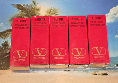 5 Pack Lot of Valentino V-Lighter Face Base & Top Coat Liquid Rosa 0.16 fl oz