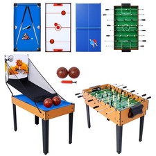 5-in-1 Multi-Game Table - Billiards,Push Hockey,Foosball,Ping Pong/Basketball
