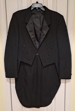 Vintage After Six Miami Vice Black Tailcoat Tuxedo Jacket Size 39L