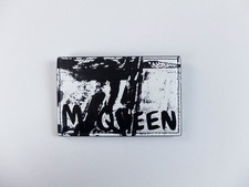  NO CUSTOMS TAX ALEXANDER MCQUEEN black  white graffiti logo card holder