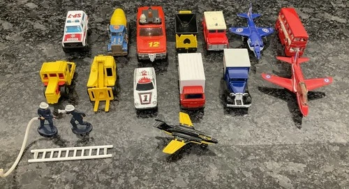 14 X Vintage Matchbox Cars Trucks Planes Bus Fire Control Bundle Job Lot