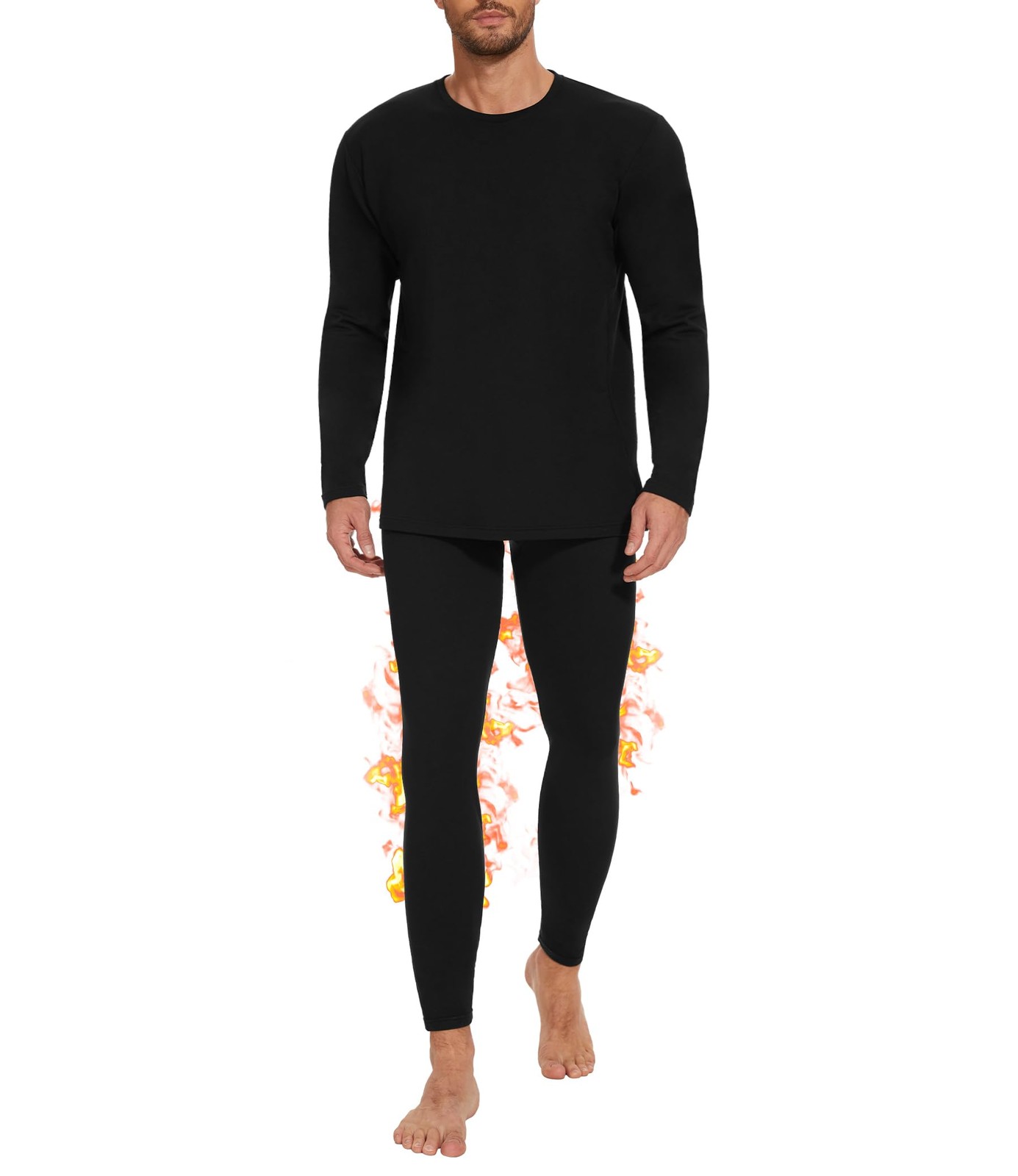Thermal Underwear for Men Long Johns Set - Fleece Lined Base Layer for Cold W...