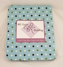 Alli Taylor Bedding Circle Time Blue Fitted Crib Sheet NIP