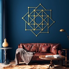 Geometric Metal Wall Art, Luxury Round Wall Decor, Minimalist Gold Wall Art