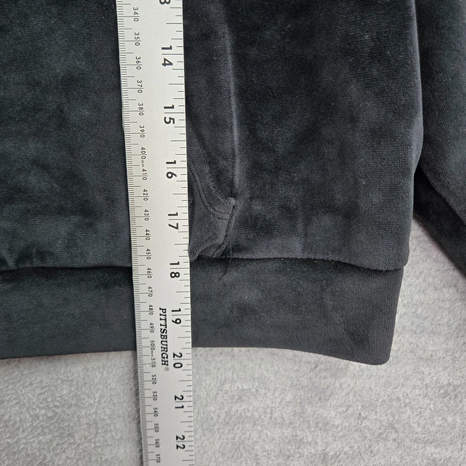 Victoria's Secret Mujer Sudadera con Capucha S Negra Sobre Punta Terciopelo Recortado Manga Larga Foto 4 de 4