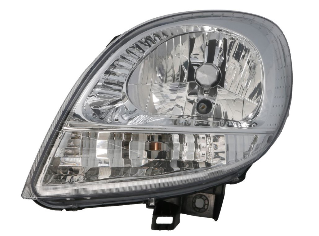 Phare avant gauche H4 pour Nissan Kubistar 2003-2009 optique chrome