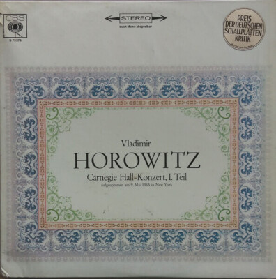 LP Schumann / Bach-Busoni Vladimir Horowitz Carnegie Hall-Konzert, 1. Teil