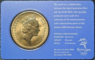 2000 $5 SYDNEY OLYMPIC COIN COLLECTION - 1 of 28 Athletics w