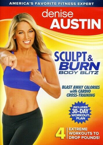 Denise Austin: Sculpt Burn Body Blitz (DVD) 4 trening crossowy NOWY zapieczętowany