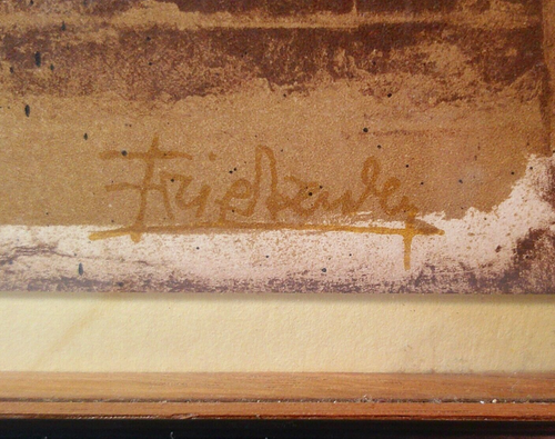 E. FRIEKENDLEY SIGNED MID-20TH C VINT AQUATINT PRINT, FLOAT MNTD, TEAK/EBONY FRM - Picture 11 of 17