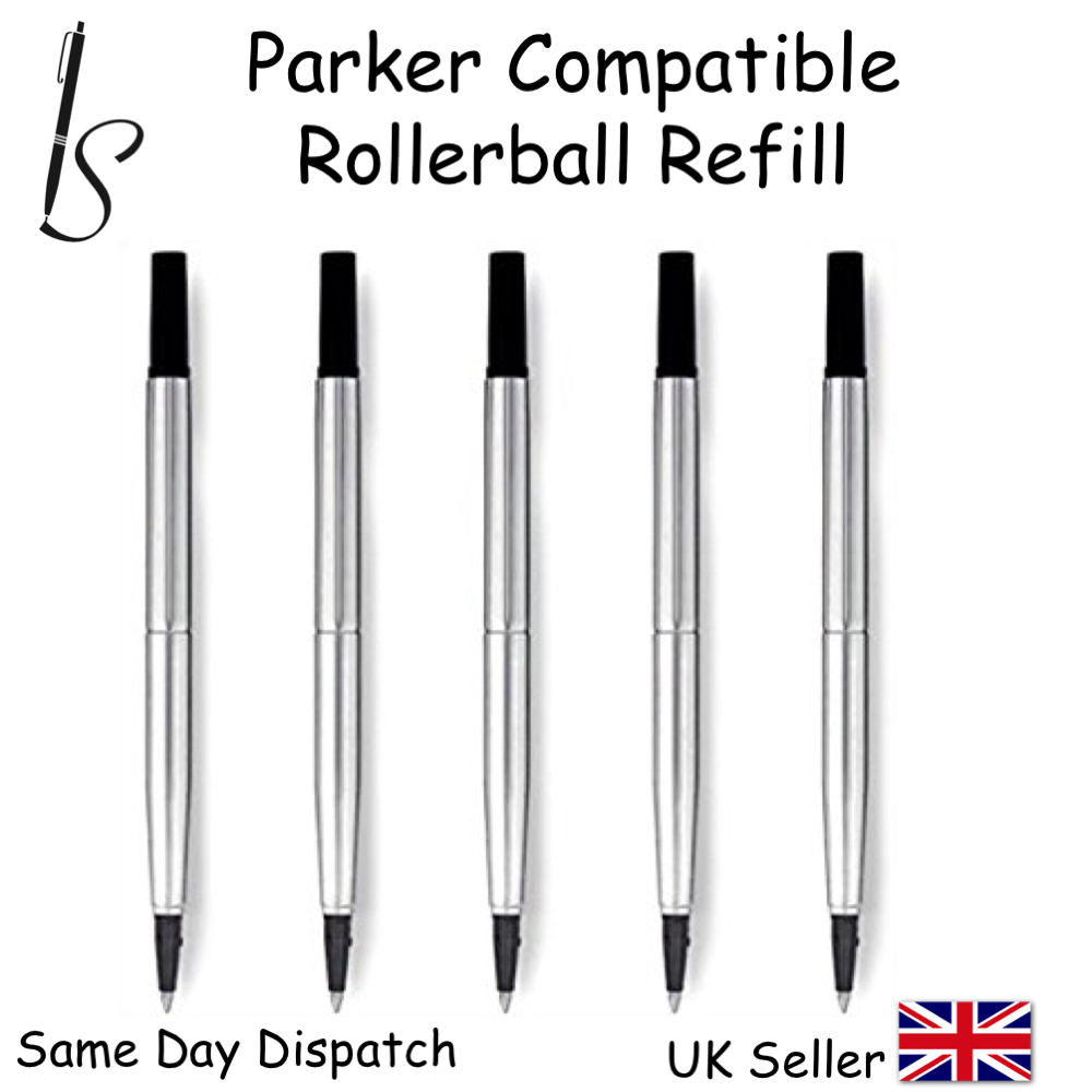 Parker 5th Refill 6 Pack Parker Rollerball Refills - 3 Blue 3 Black Ink, 0.7 Mm Medium Point, Fits IM, Sonnet, Vector Pens Vector Ink
