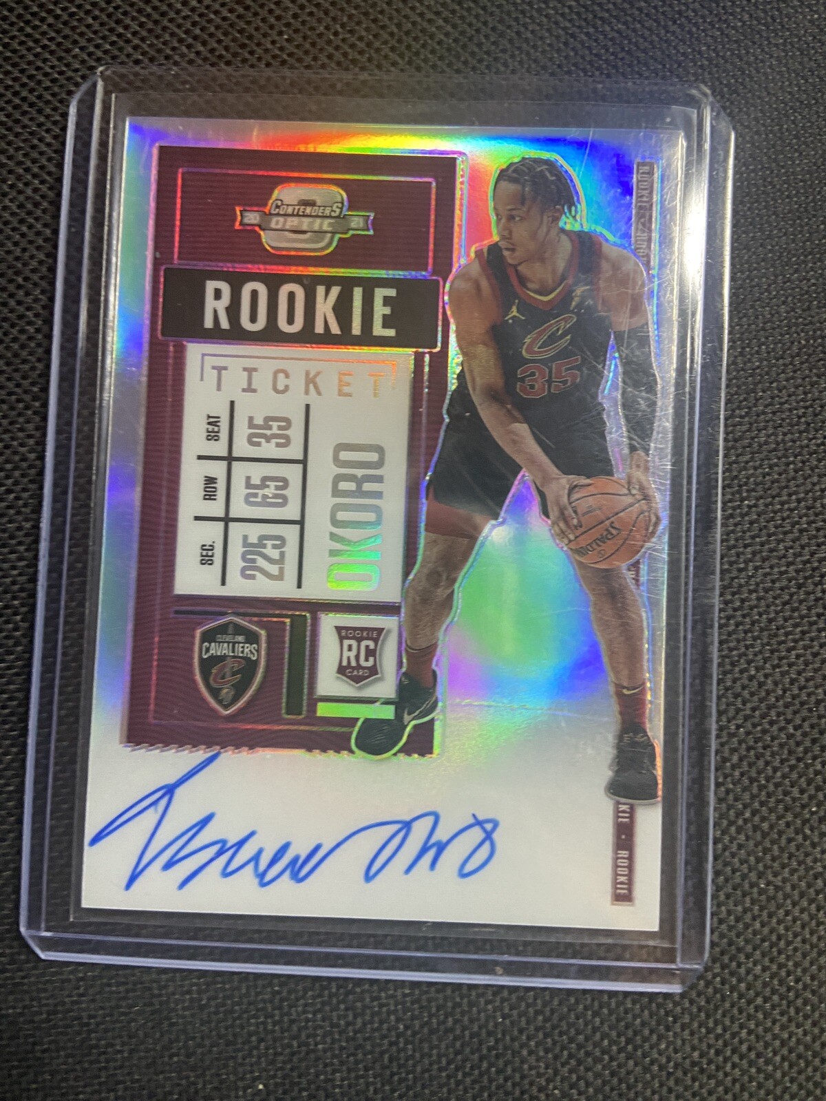 2020-21 Panini Contenders Optic Rookie Ticket Isaac Okoro Auto Holo Variation