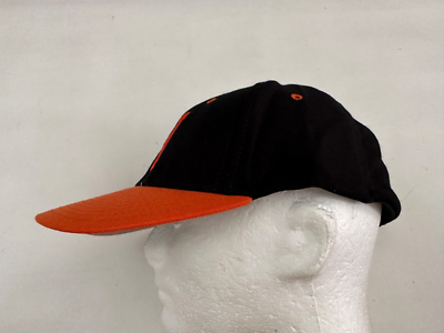 H Logo Embroidered Black Orange Graphic Fitted Baseball Cap  display picture 2
