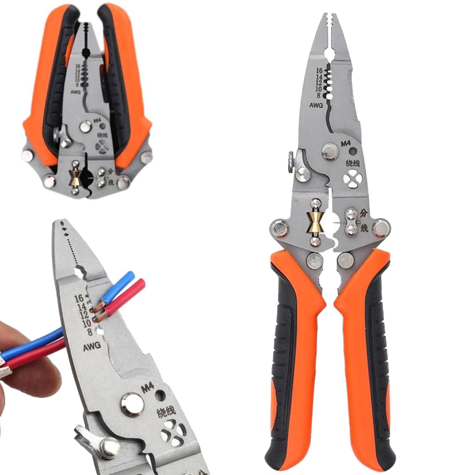 12-in-1 Foldable Wire Stripper Twister Crimper Multi-Tool