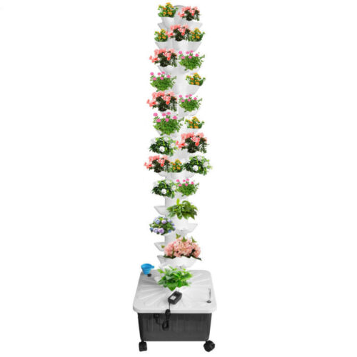 Vertical Hydroponic Garden Tower System Indoor Outdoor plant Grow 50-60 Pots US