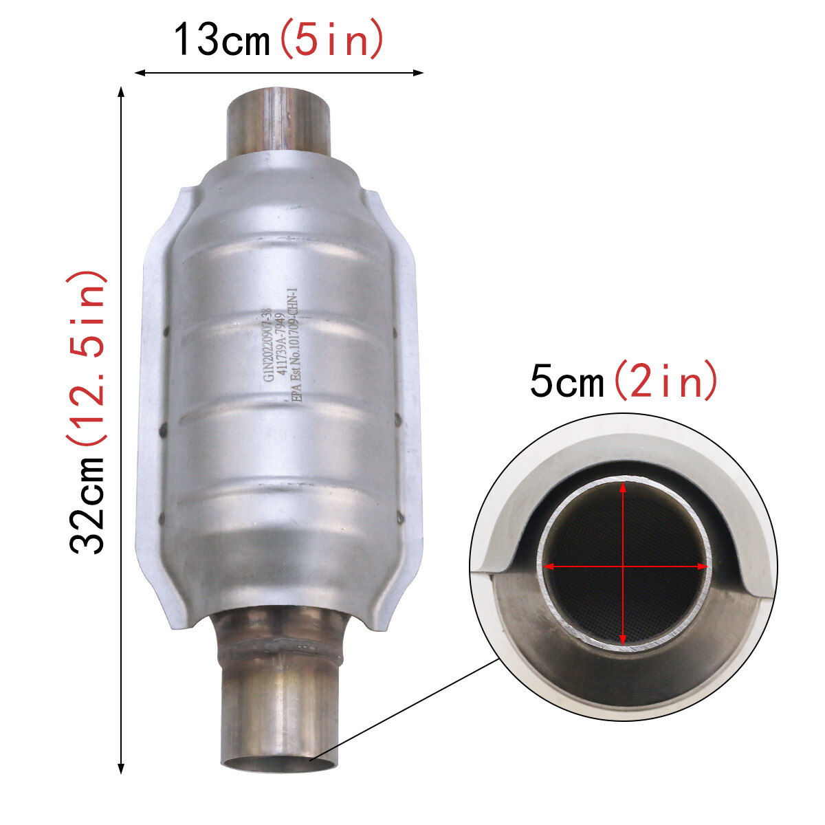 2pcs 2" Inlet/Outlet Catalytic Converter Universal Weldon High Flow