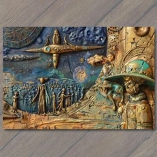 Art Print Alien God Civilization Religious Deity Ceremony Sacred Ritual Spaceshi