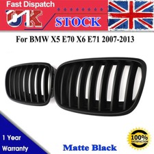 Pair Matte Black Front Sport Kidney Grille For BMW E70 X5 E71 X6 2007-2013 LCI