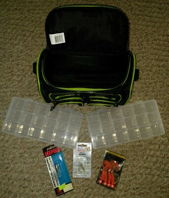 Field & Stream NEW 350 Tackle Bag W/2 Utility Boxes & 3 pkg Fishing Lure | eBay Field & Stream NEW 350 Tackle Bag W/2 Utility Boxes & 3 pkg Fishing Lure | eBay