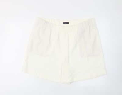 Marks & Spencer Damen Elfenbein Polyestermischung Bermuda Shorts Größe 20 L7 Reg Pu