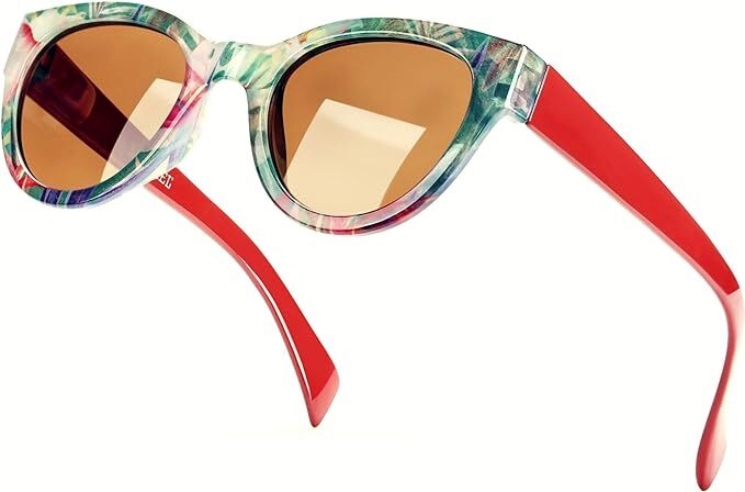 Sunglasses Women's Trendy Retro Floral Design