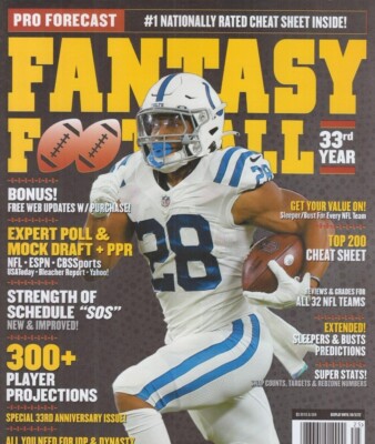 PRO FORECAST FANTASY FOOTBALL MAGAZINE 2022 JONATHAN TAYLOR INDIANAPOLIS  COLT