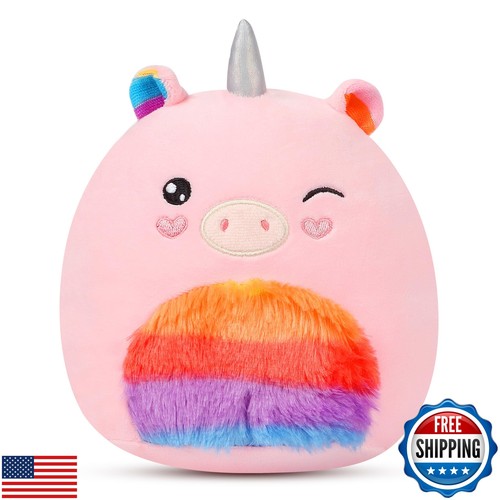 Easfan Rainbow Unicorn Plush Pillow Plush Toy, Unicorn Stuffed Animal Soft Pl