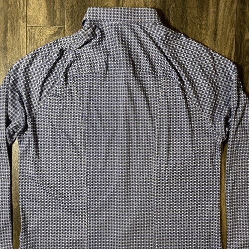 DESOTO Performance Shirt Men's XXL New Hai Check LS Button Up Navy Blue Stretch - Picture 11 of 13