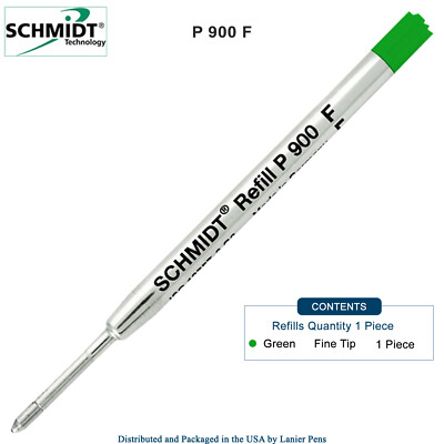 Schmidt P900 Green Fine Nib Parker Style Ballpoint Refill