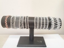 BulkLot 5 Assorted Evening Party Elastic Bangles With Shining Rhinestones