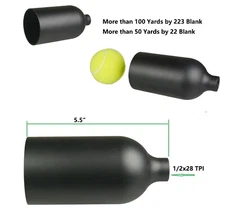 1/2x28 TPI Tennis Ball Launcher, 100 Yards + by 223Blank and 50 Yards +.22Blank,
