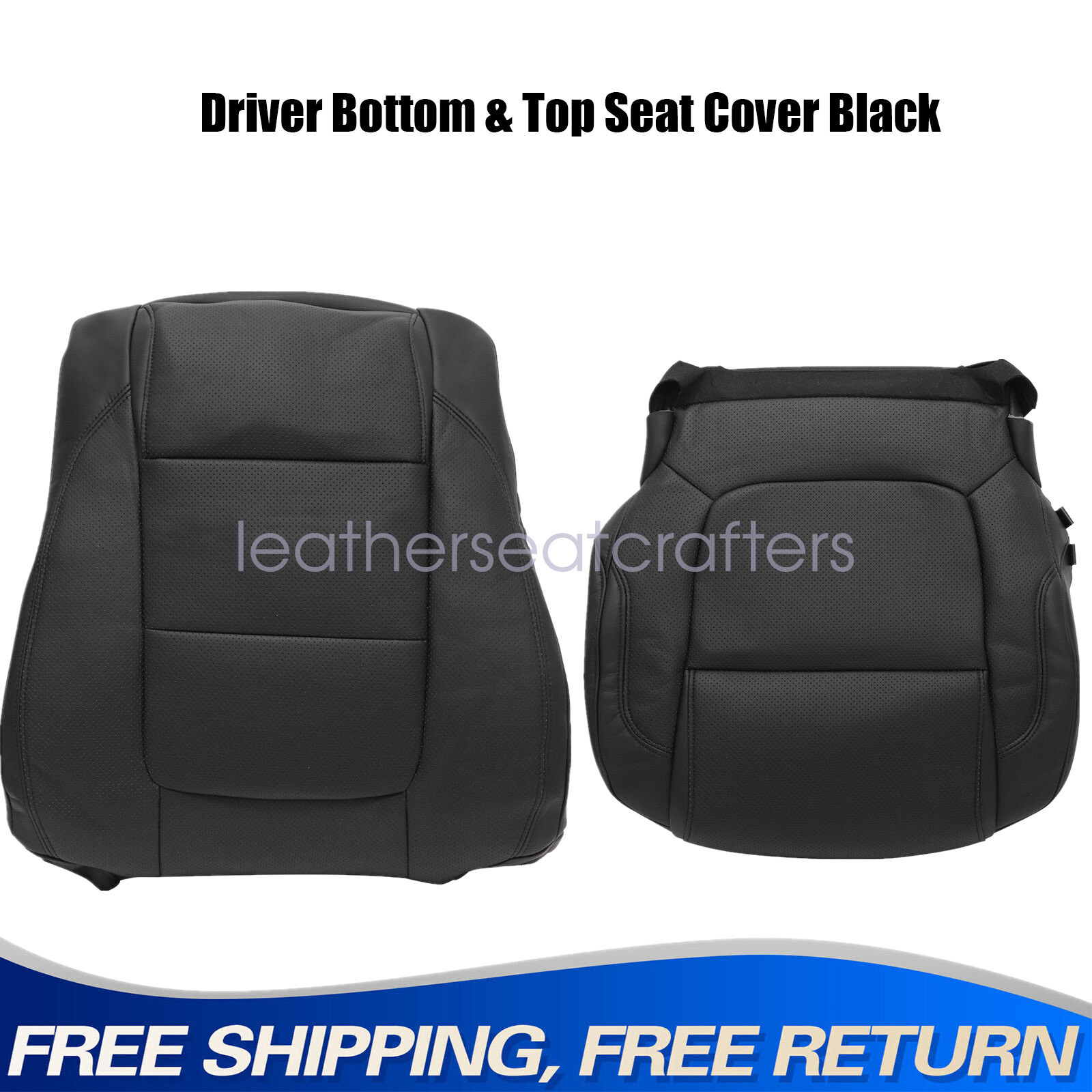 2011-2015 Ford Explorer Limited Black Driver Seat Cover Top & Bottom