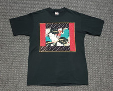 Vintage Jerzees Men's MED Black T Shirt Japanese Geisha Made in USA