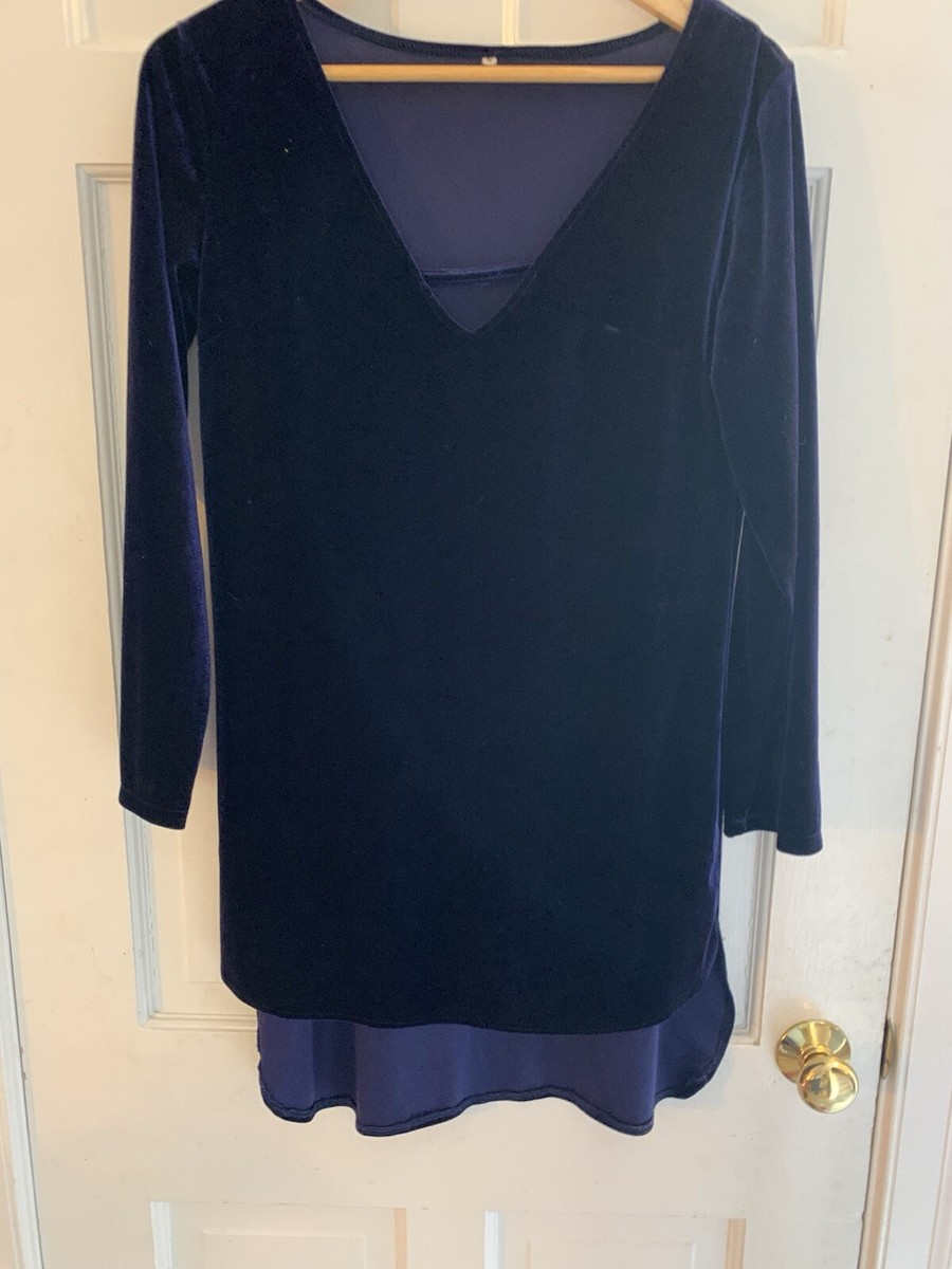 Blue Velvet Tunic Dress - Long Sleeve - XL | eBay Blue Velvet Tunic Dress - Long Sleeve - XL | eBay