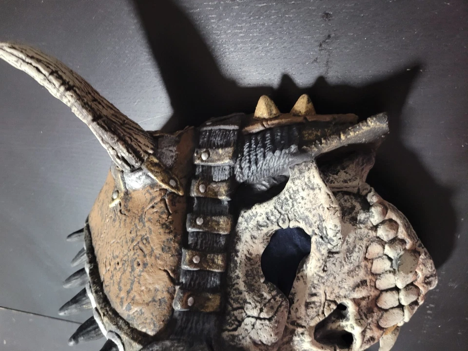 Skel Skull Warrior By Mask Illusions 2000 Made Mexico Halloween Costume Skeleton - Image 4 of 4