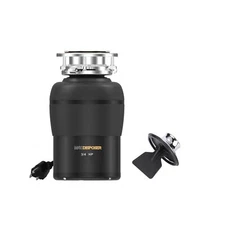 Garbage Disposal 3/4 HP for Kitchen sink Quiet with Stopper Power Cord, Easy ...