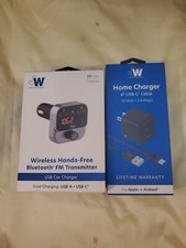 Wireless Black USB Car Charger Bluetooth Hands Free FM Transmitter  Home Charge