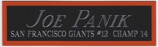 JOE PANIK GIANTS NAMEPLATE FOR AUTOGRAPHED SIGNED BASEBALL-BAT-JERSEY-PHOTO-CAP