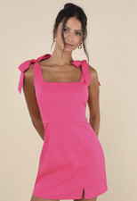 NWT Lulus Your Sweetie Fuchsia Tie-Strap Mini Dress