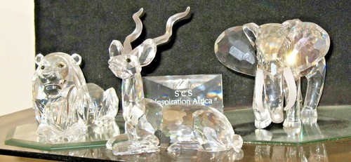 Swarovski crystal "Inspiration Africa"1993-1995, Kudo, Lion, Elephant + SCS swan - Bild 2 von 6