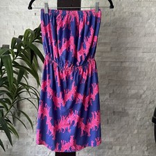 Lilly Pulitzer “Windsor” Pink Purple Neck in Neck Giraffe Print Dress Size XS