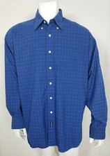 Gant Mens Shirt Size XL/TG Long Sleeve Blue Button Front Check Squares Casual