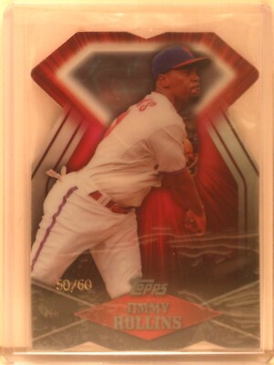 2011 TOPPS DIAMOND DIE CUT BLACK DDC-53 JIMMY ROLLINS PHILLIES 50/60 W/ COATING