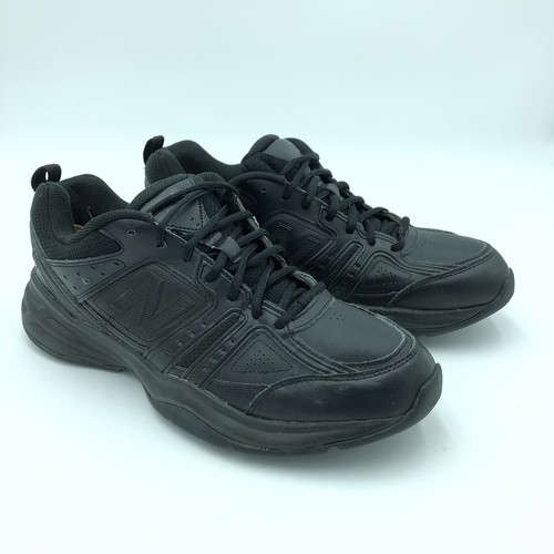 Black Leather Sneakers Walking Shoes 