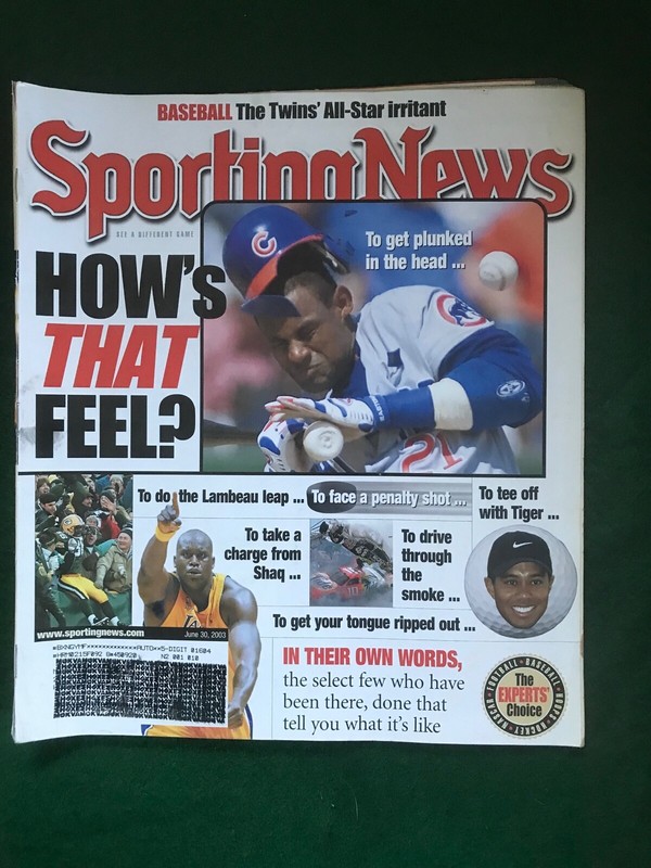 Sporting News June 30, 2003 featuring HOW's THAT FEEL? on the Cover!