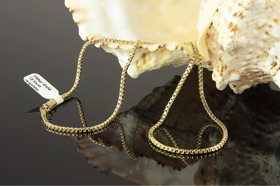 Venezianerkette 2 mm Kette Echt 750er Gold 18K vergoldet Damen Herren K1442S - Bild 4 von 4