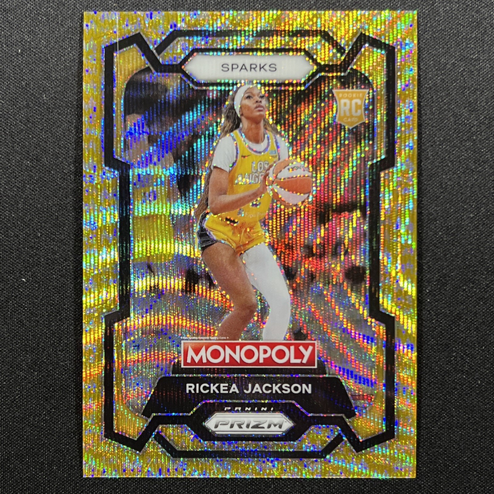 2024 WNBA Panini Monopoly 63 Prizm Rickea Jackson Gold Wave Millionaire 10/10